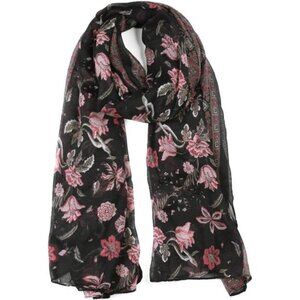 Floral Print Scarf Beach Shawl Vintage Style Swimwear Wraps for Women